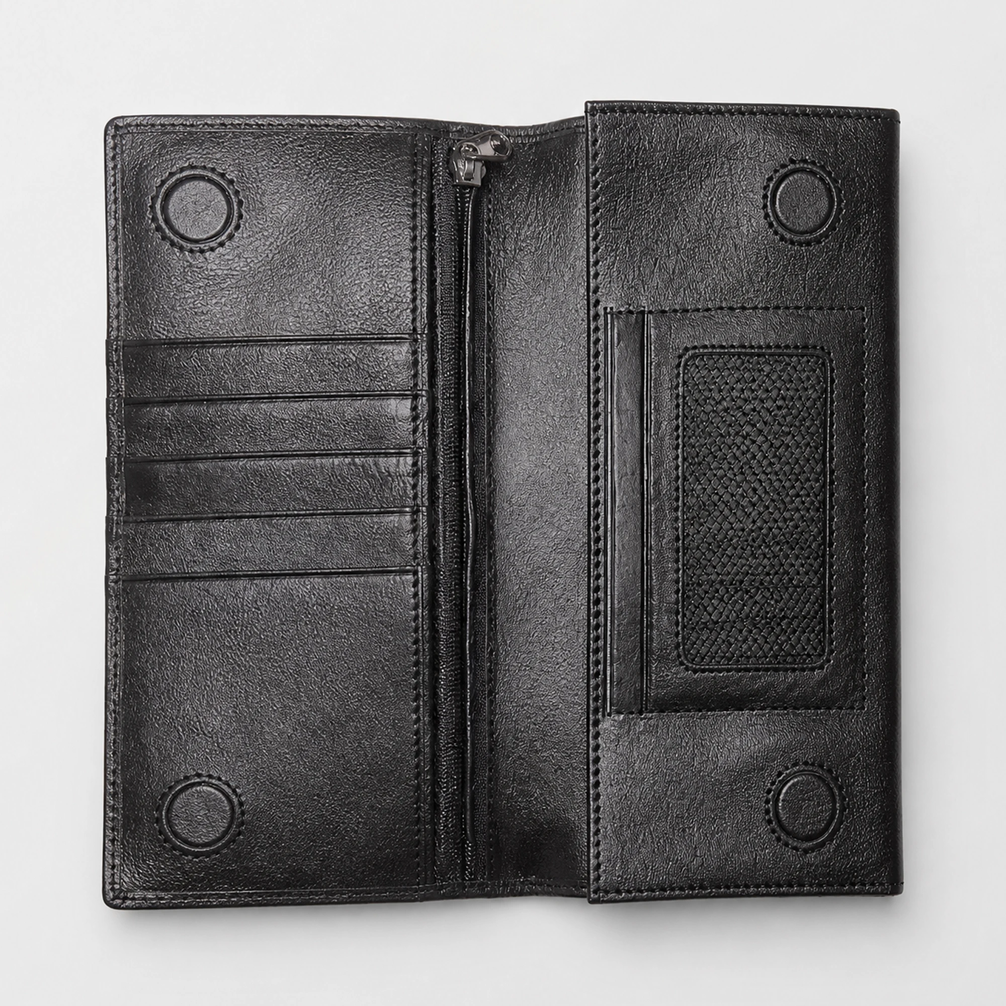 Corsen Z Long Leather Wallet Black - DWC111B